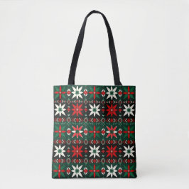 Scandinavische Fair Isle Kersteditie 3 Tote Bag