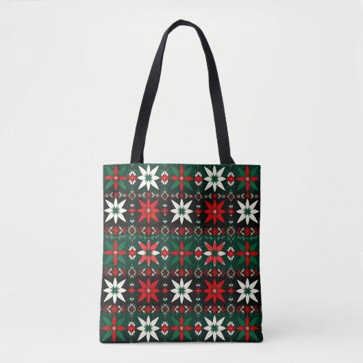 Scandinavische Fair Isle Kersteditie 3 Tote Bag (Voorkant)