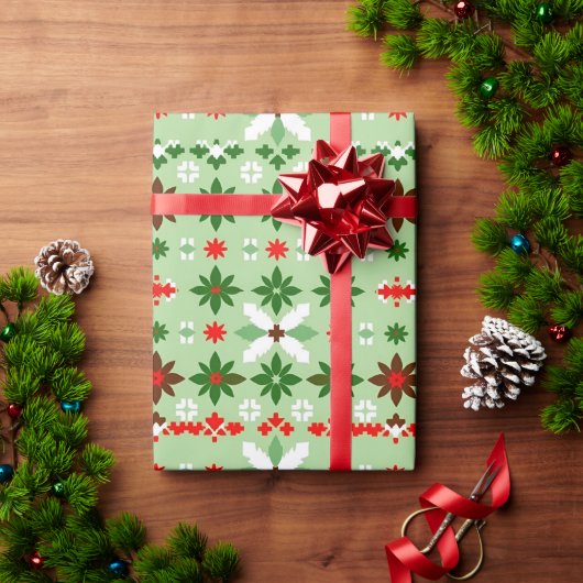 Scandinavische Fair Isle Kersteditie 4 Cadeaupapier (Feestdagen Geschenken)