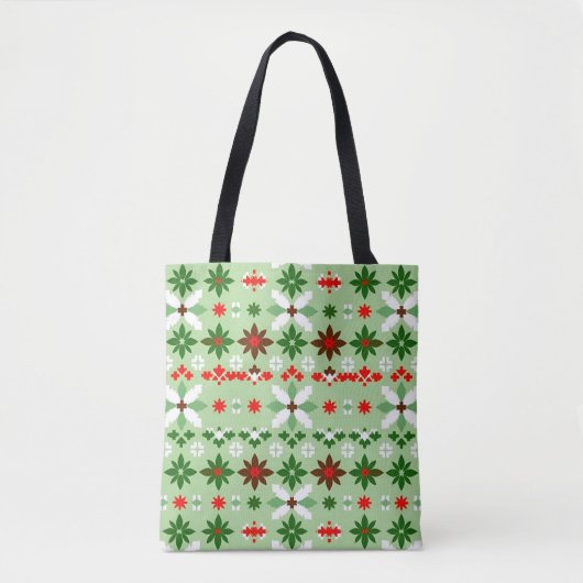 Scandinavische Fair Isle Kersteditie 4 Tote Bag (Voorkant)