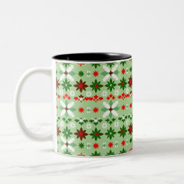 Scandinavische Fair Isle Kersteditie 4 Tweekleurige Koffiemok