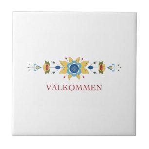 Scandinavische Floral Border Tegeltje