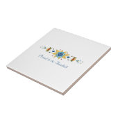 Scandinavische Floral Border Tegeltje (Zijkant)