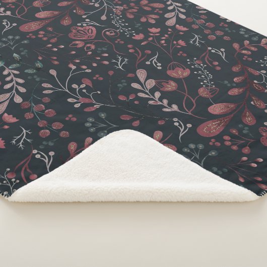 Scandinavische Floral Folk Art naadloos patroon Sherpa Deken (3/4)