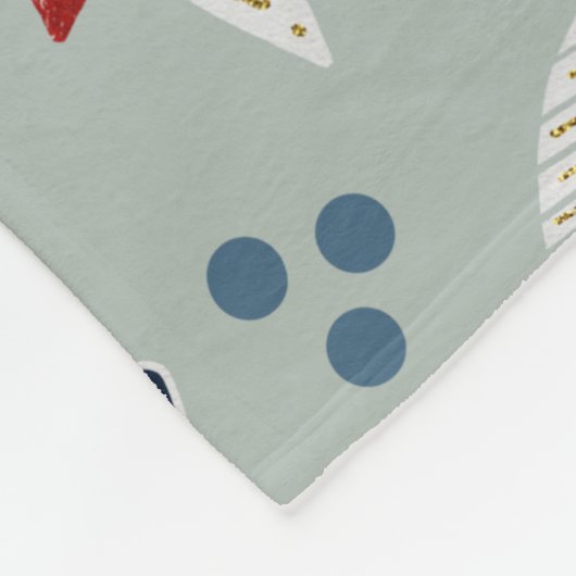 Scandinavische Floral Folk Art naadloos patroonpat Fleece Deken (Hoek)