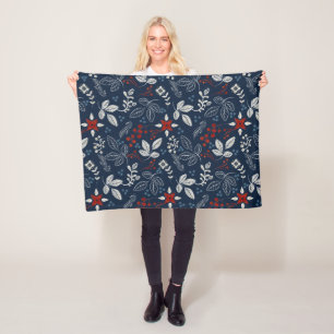 Scandinavische Floral Folk Art naadloos patroonpat Fleece Deken