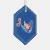 Scandinavische Folk Art Blue Bird Ornament (Voorkant Rechts)