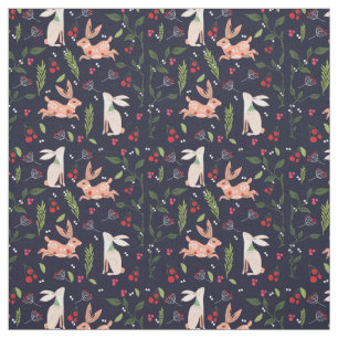 Scandinavische Folk Art Bunnies Stof