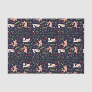 Scandinavische Folk Art Bunnies Tissuepapier