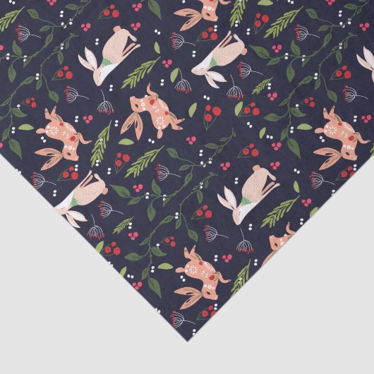 Scandinavische Folk Art Bunnies Tissuepapier (Detail)