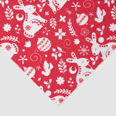 Scandinavische Folk Art Bunny Vakantie Ornamenten Tissuepapier (Detail)