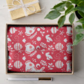 Scandinavische Folk Art Bunny Vakantie Ornamenten Tissuepapier (Geschenk)