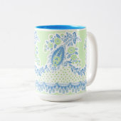 Scandinavische Folk Art Classic Mok blue (Voorkant rechts)