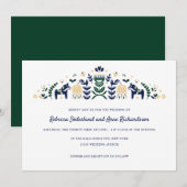 Scandinavische Folk Art Dala Horse Flower CUSTOM V Kaart (Voorkant / Achterkant)