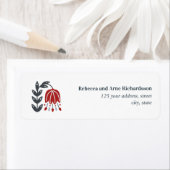 Scandinavische Folk Art Flower PERSONALIZED WEDDIN Etiket (Insitu)