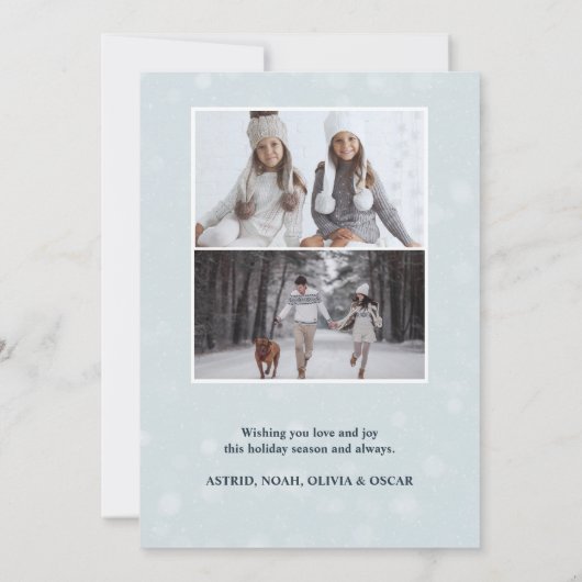 Scandinavische Folk Art Flower Two Feestdagenkaart (Achterkant)