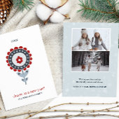 Scandinavische Folk Art Flower Two Feestdagenkaart