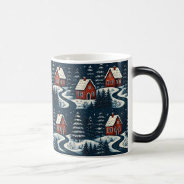 Scandinavische Folk Art Gezellige Winter Chalet Mo Magische Mok