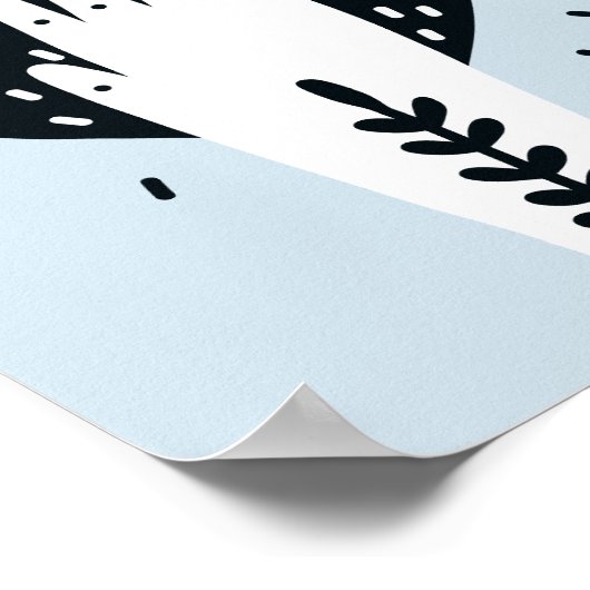 Scandinavische Folk Art Heart en Hand Poster (Hoek)