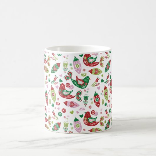 Scandinavische Folk Art Holiday Print Mok (Center)