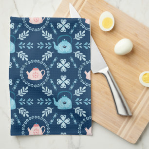 Scandinavische Folk art Hygge kerstcozy teapot Theedoek