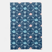 Scandinavische Folk art Hygge kerstcozy teapot Theedoek (Verticaal)