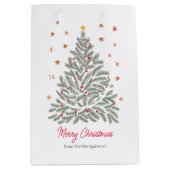 Scandinavische Folk-art Kerstboom Custom Name Medium Cadeauzakje (Voorkant)