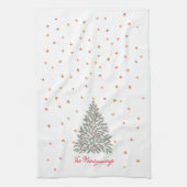 Scandinavische Folk-art Kerstboom Custom Name Theedoek (Verticaal)