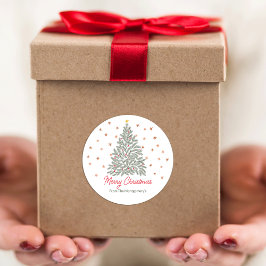 Scandinavische Folk-art Kerstboom Familienaam Ronde Sticker