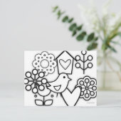 Scandinavische Folk Art Minimalist Illustration Briefkaart (Staand voorkant)