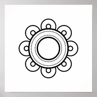 Scandinavische Folk Art Minimalist Illustration Poster
