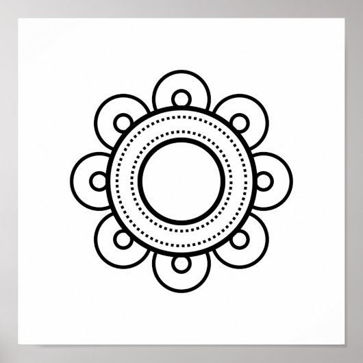 Scandinavische Folk Art Minimalist Illustration Poster (Voorkant)