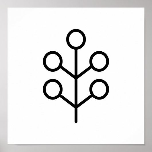 Scandinavische Folk Art Minimalist Illustration Poster (Voorkant)