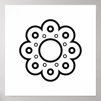 Scandinavische Folk Art Minimalist Illustration Poster