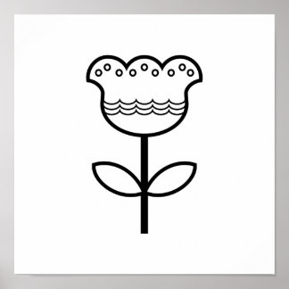 Scandinavische Folk Art Minimalist Illustration Poster