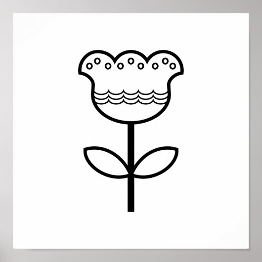 Scandinavische Folk Art Minimalist Illustration Poster (Voorkant)