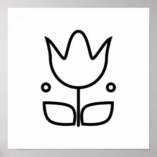 Scandinavische Folk Art Minimalist Illustration Poster