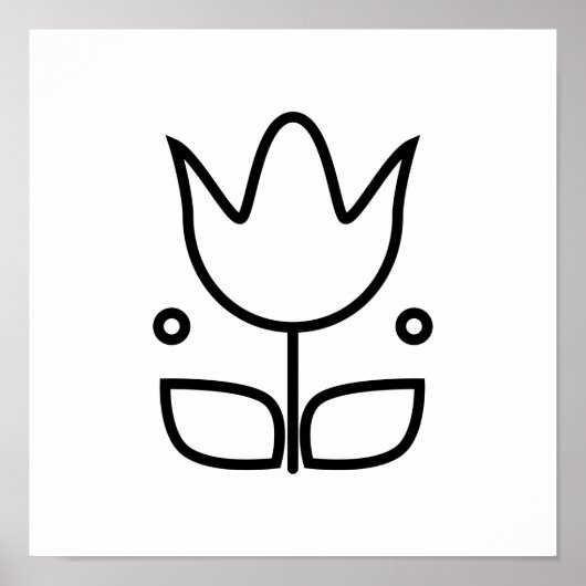 Scandinavische Folk Art Minimalist Illustration Poster (Voorkant)