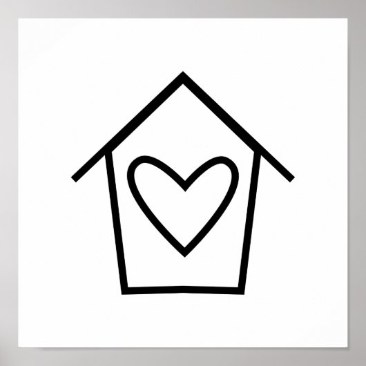 Scandinavische Folk Art Minimalist Illustration Poster (Voorkant)