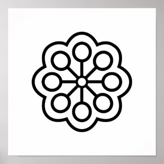 Scandinavische Folk Art Minimalist Illustration Poster