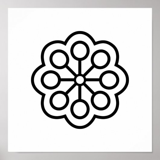 Scandinavische Folk Art Minimalist Illustration Poster (Voorkant)