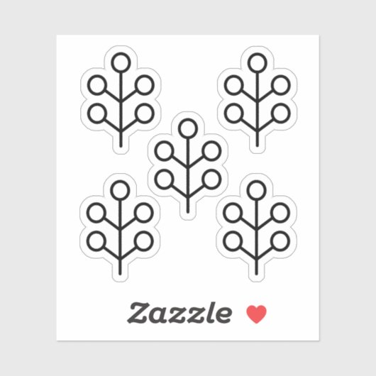 Scandinavische Folk Art Minimalist Illustration Sticker (Vel)