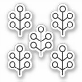 Scandinavische Folk Art Minimalist Illustration Sticker (Voorkant)