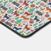 Scandinavische Folk Art Monogram Patroon Boho Mode Bureaumat (Hoek)