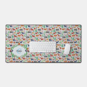 Scandinavische Folk Art Monogram Patroon Boho Mode Bureaumat (Keyboard & Muis)