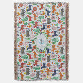 Scandinavische Folk Art Monogram Patroon Boho Mode Deken (Voorkant Verticaal)