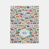 Scandinavische Folk Art Monogram Patroon Boho Mode Fleece Deken (Voorkant)