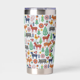 Scandinavische Folk Art Monogram Patroon Boho Mode Geïsoleerde Drinkbeker