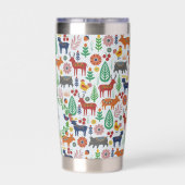 Scandinavische Folk Art Monogram Patroon Boho Mode Geïsoleerde Drinkbeker (Achterkant)