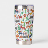 Scandinavische Folk Art Monogram Patroon Boho Mode Geïsoleerde Drinkbeker (Voorkant)